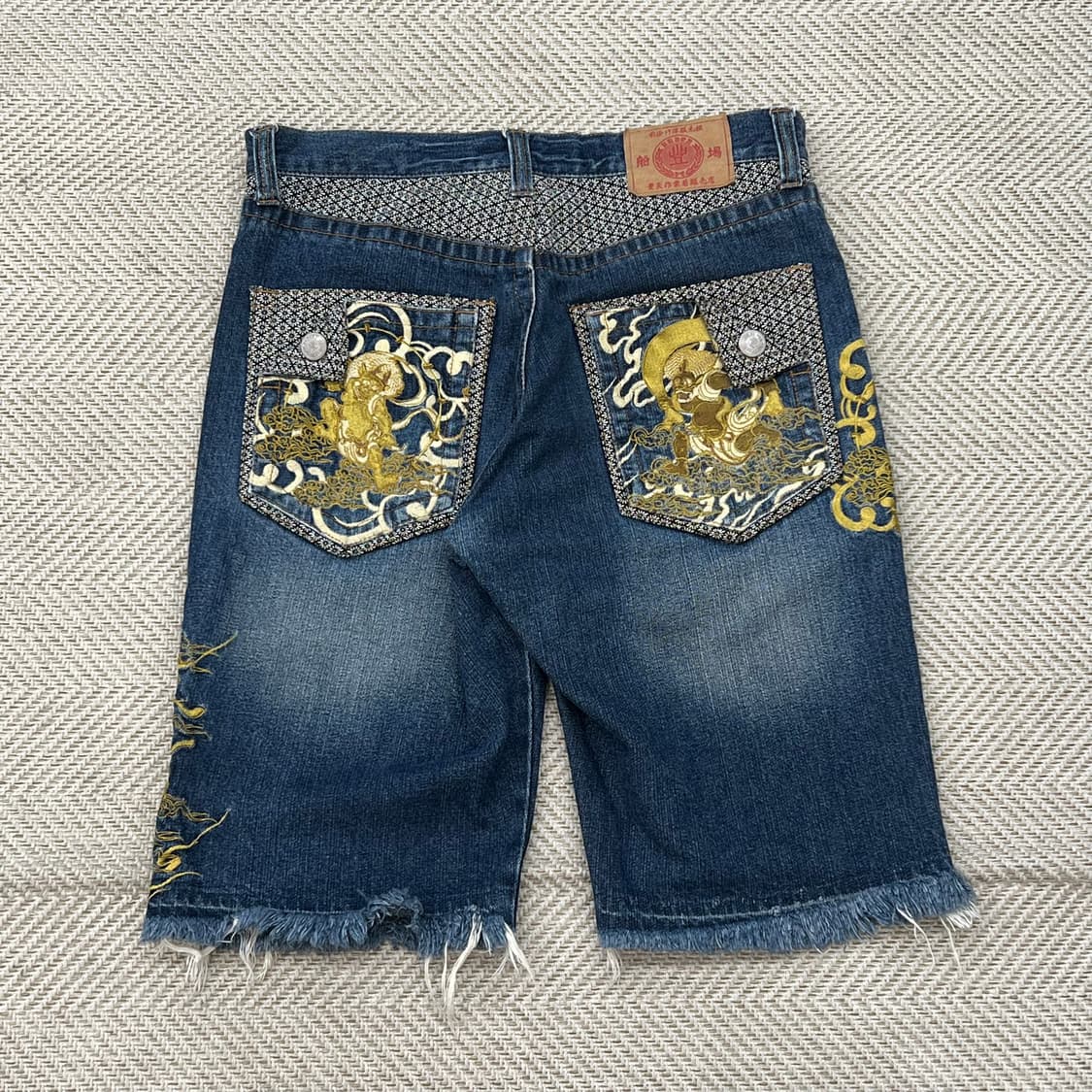 오리엔탈 자수 데님 하프팬츠 r3197 상품이미지2