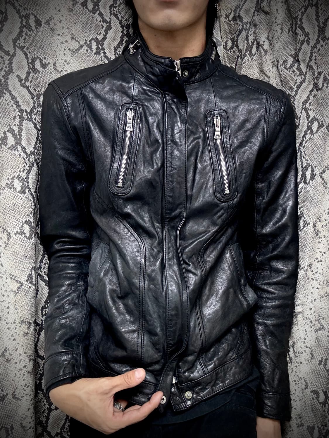 Zip Detail SheepSkin Leather Jacket 상품이미지7