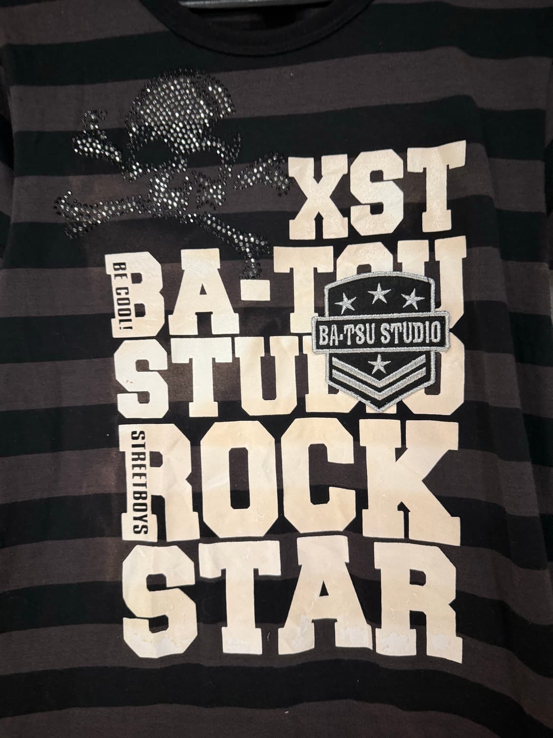 lettering & skull point stripe top 상품이미지6
