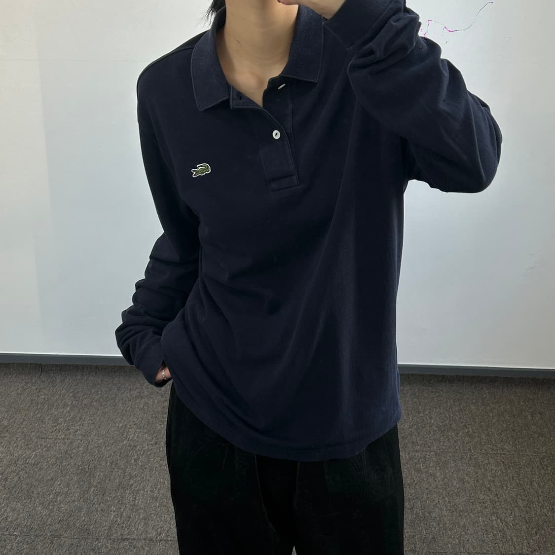 Lacoste 라코스테 스몰로고 네이비 카라티 상품이미지3