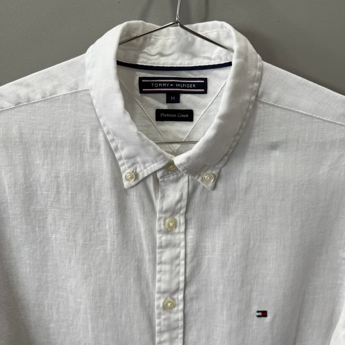M 타미 힐피거 프리미엄 린넨 화이트 셔츠 남방 상품이미지3