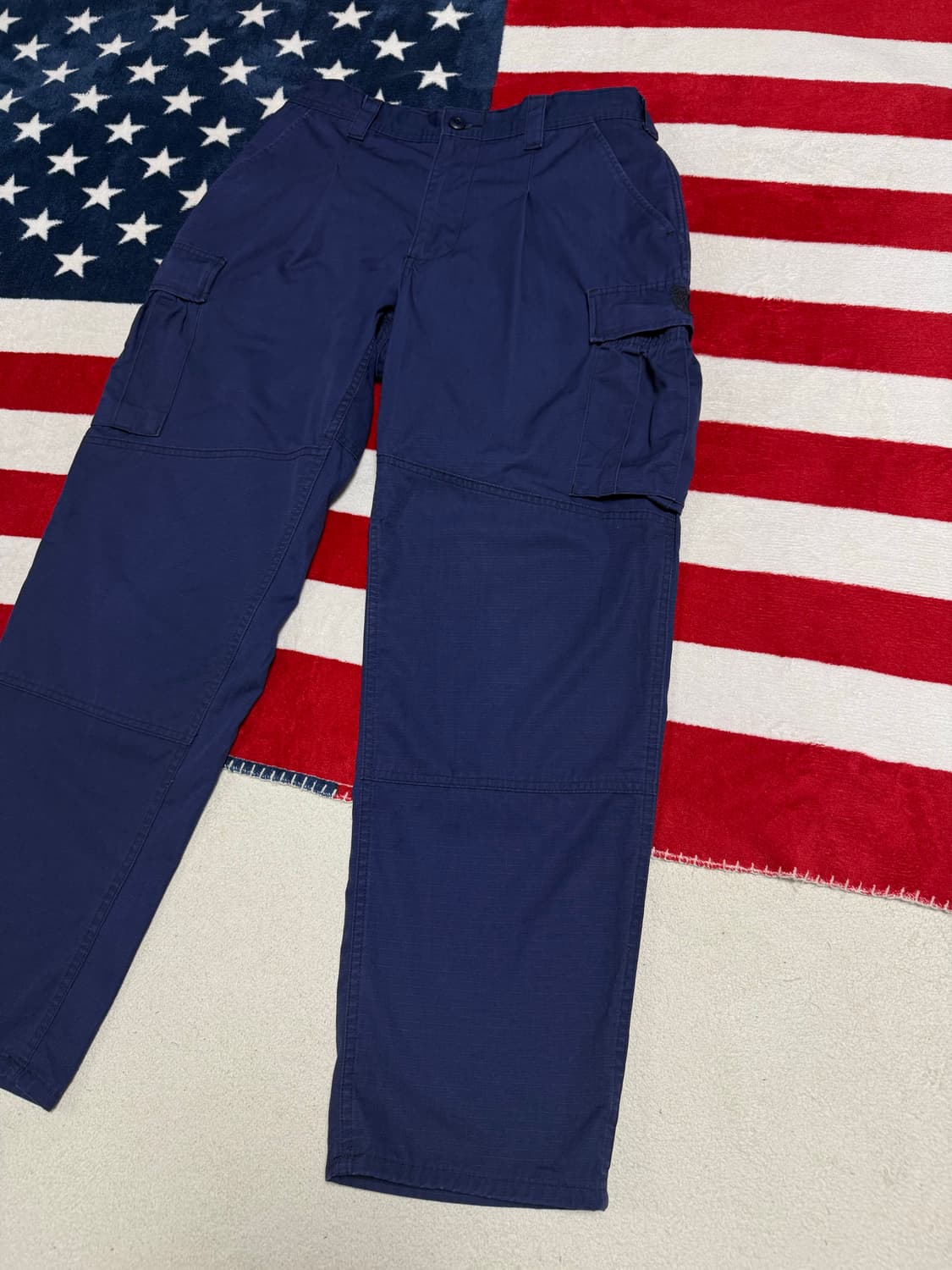 미군 ODU 립스탑 네이비 카고팬츠 밀리터리 더블니 팬츠 빈티지 상품이미지3