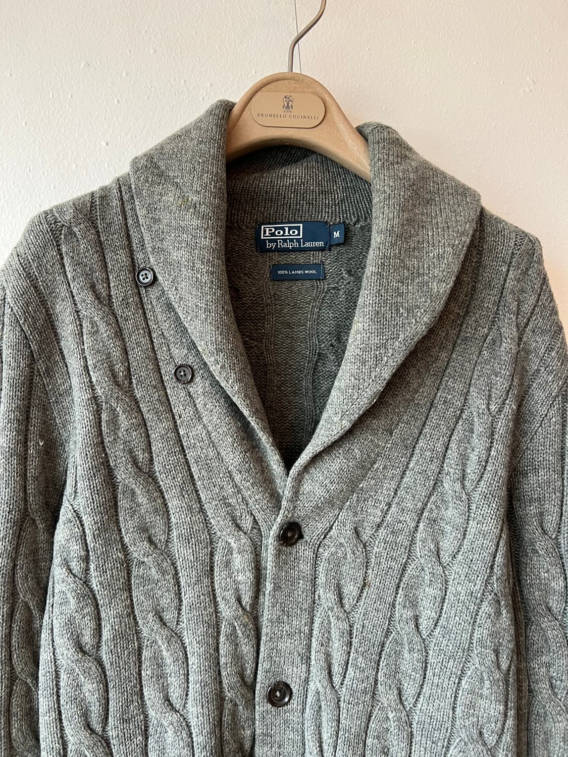 폴로랄프로렌 남성 그레이숄카라가디건 울가디건 케이블가디건 상품이미지1