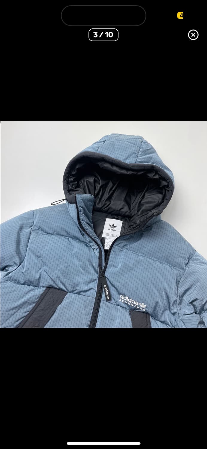 아디다스 푸퍼 오리털 체크 패딩 점퍼 상품이미지3