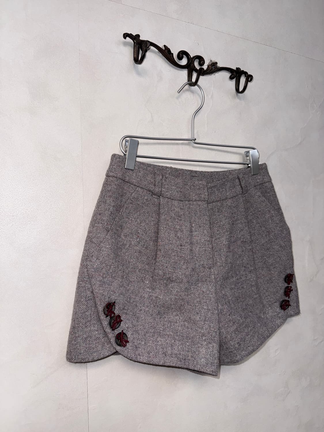 O’2ND lavender button wool short pants 상품이미지2