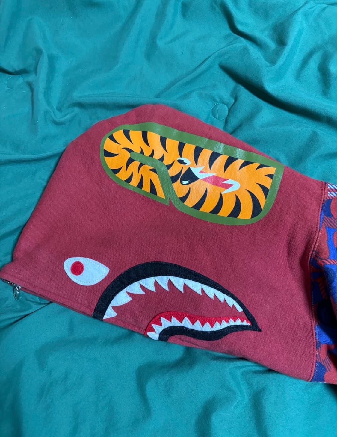 베이프 체크 카모플라주 후드집업 상품이미지4