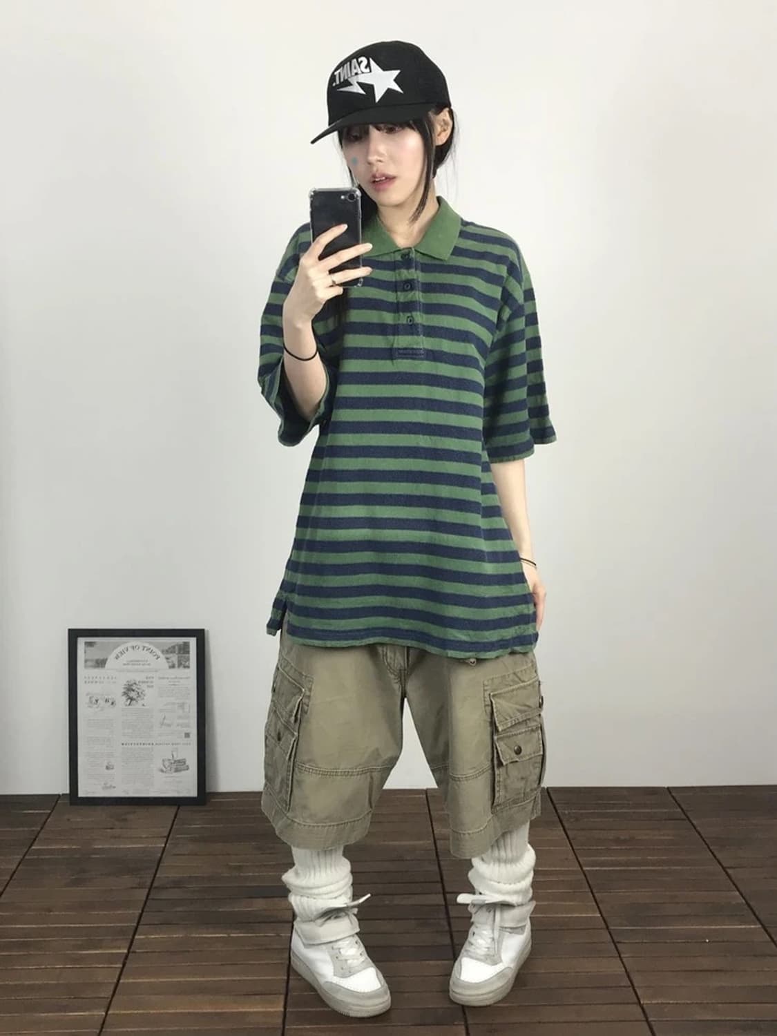 STARTER Green Stripe Polo Shirt 상품이미지1