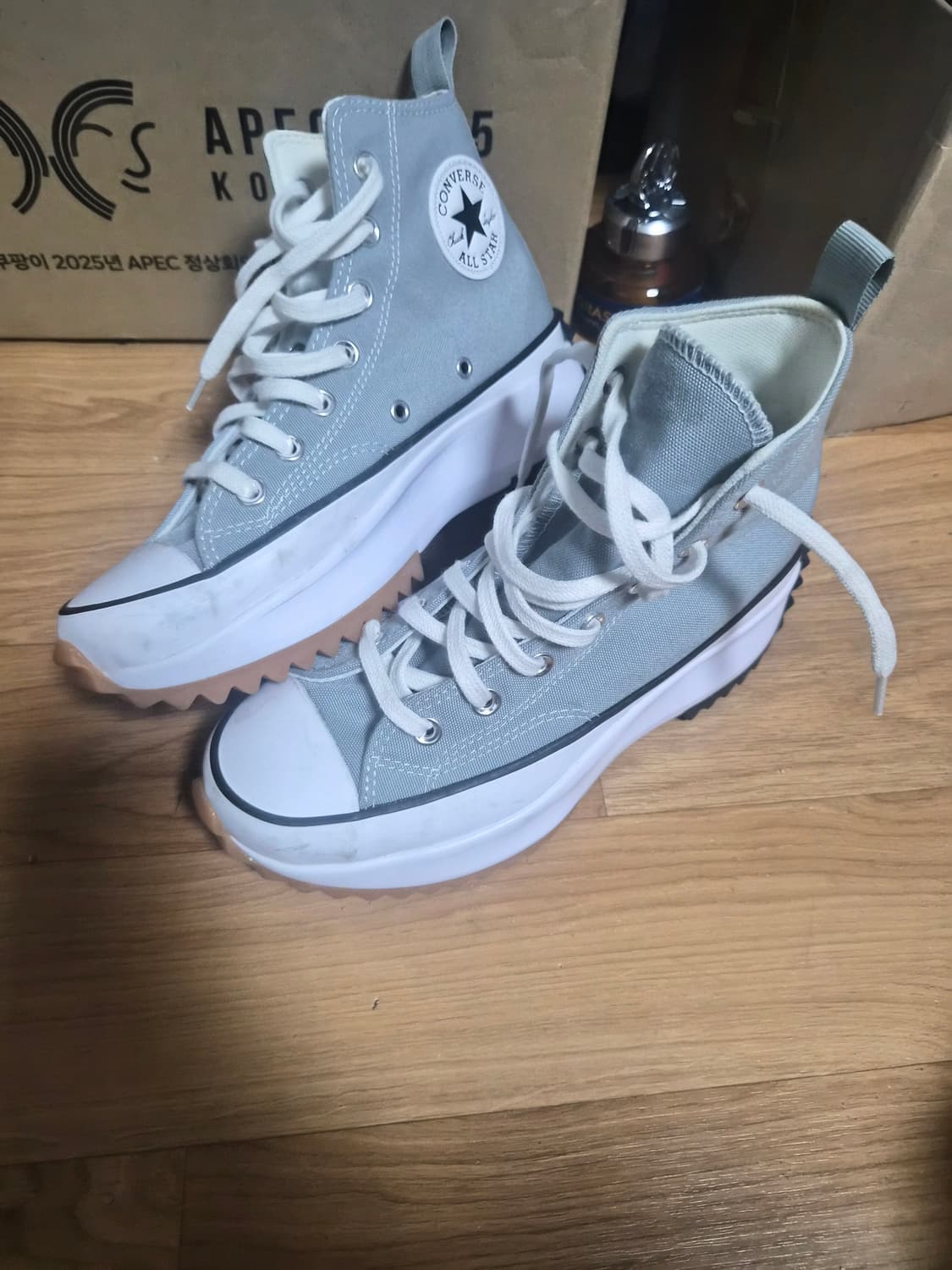 컨버스 런스타 하이크 회색 하이탑 운동화 상품이미지1