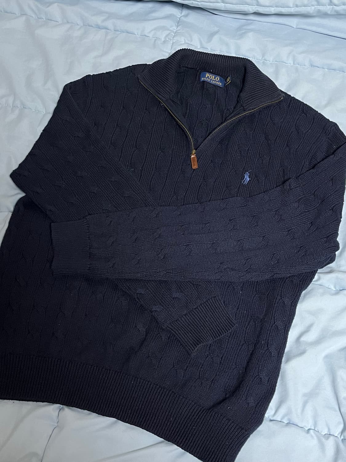 폴로 하프집업 반집업 꽈배기 케이블 니트 스웨터 xl 팔아요! 상품이미지1