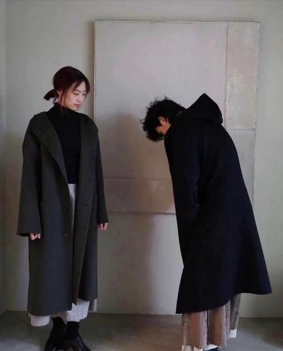 아모멘토 후드 롱코트 블랙 상품이미지7