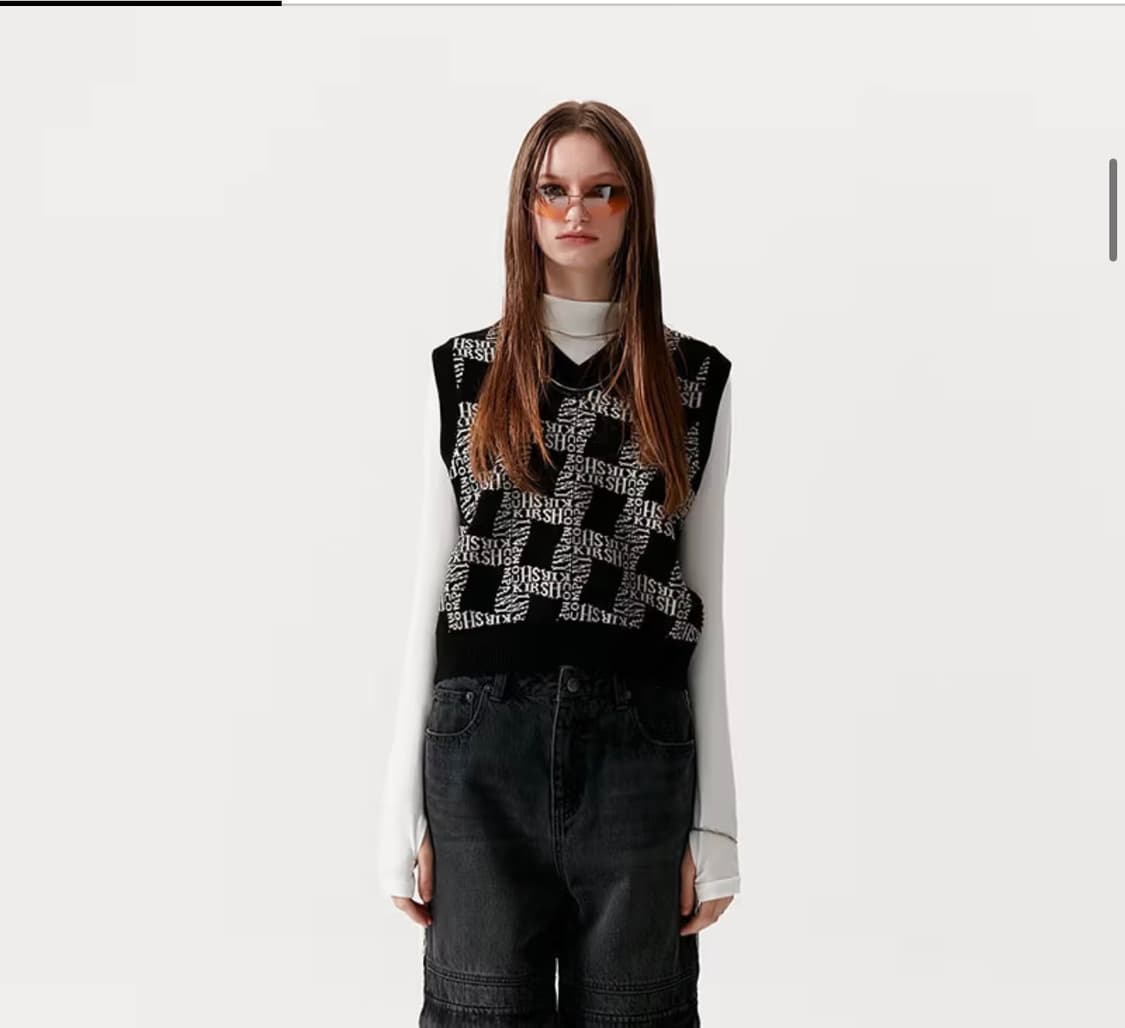 키르시 스파이럴 자카드 니트 베스트 상품이미지4