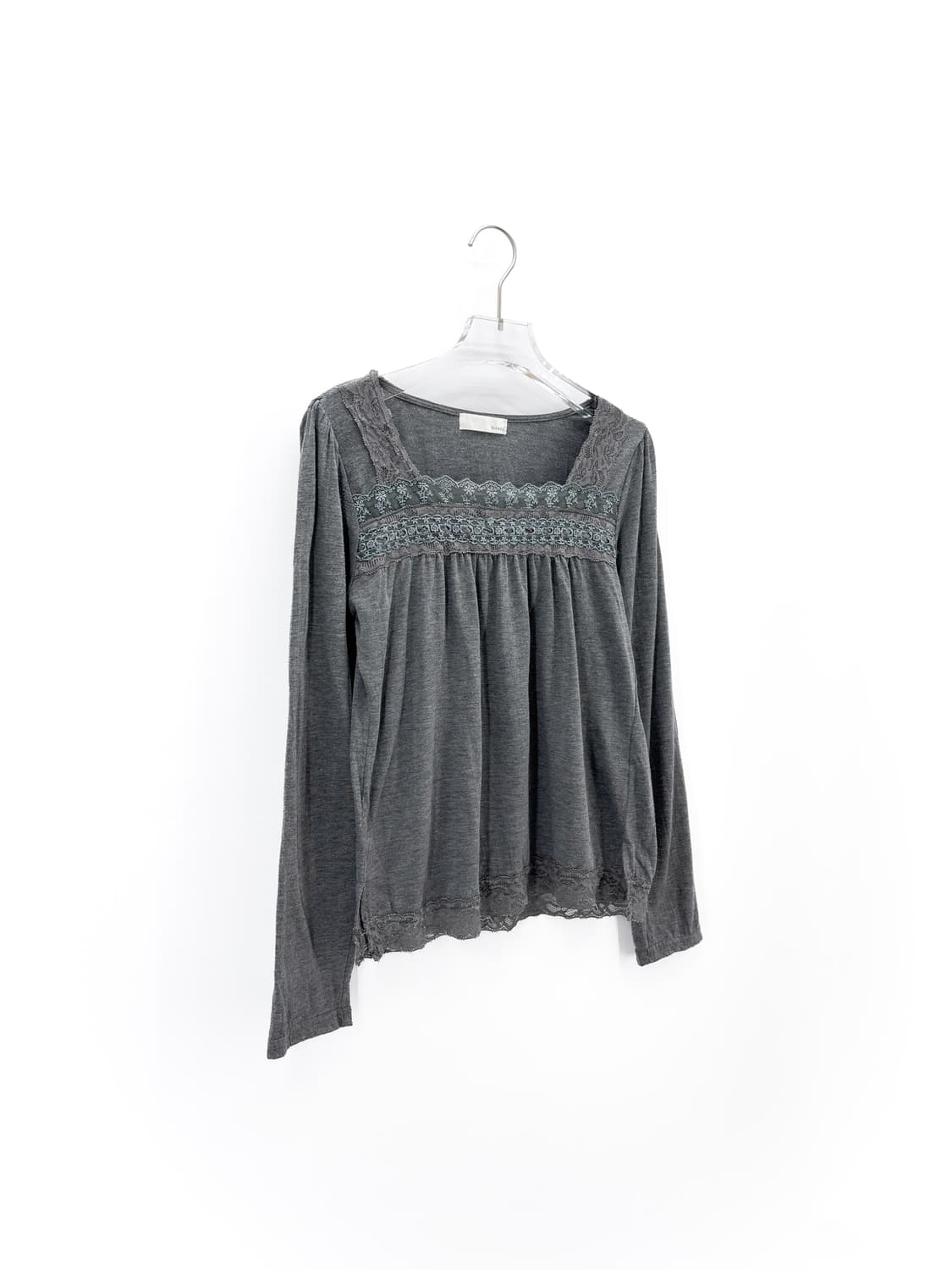 빈티지 레이스 스퀘어넥 긴팔티셔츠 상품이미지4