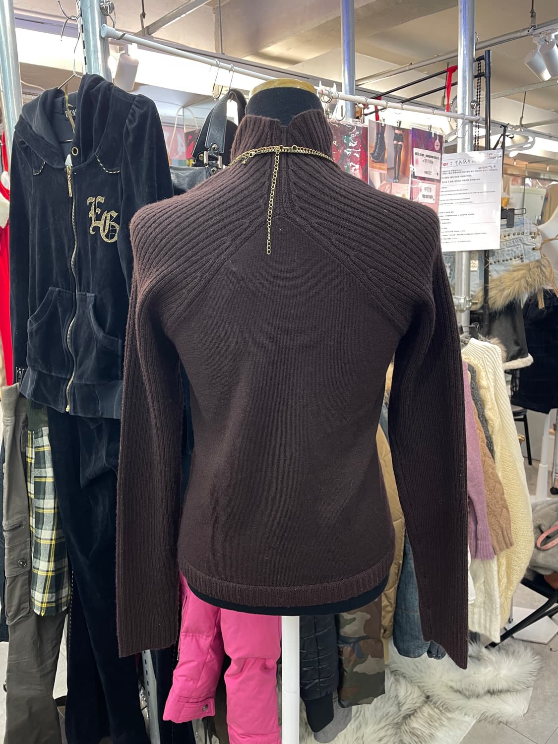 Y2k 하이넥 버튼 골지 가디건 상품이미지2