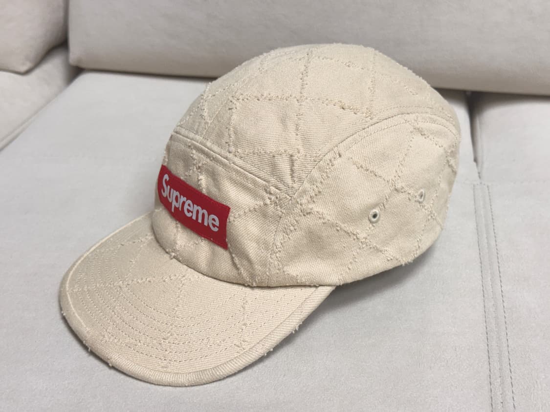 새상품급) 슈프림 펀치드 데님 캠프캡 다이드 베이지 상품이미지4