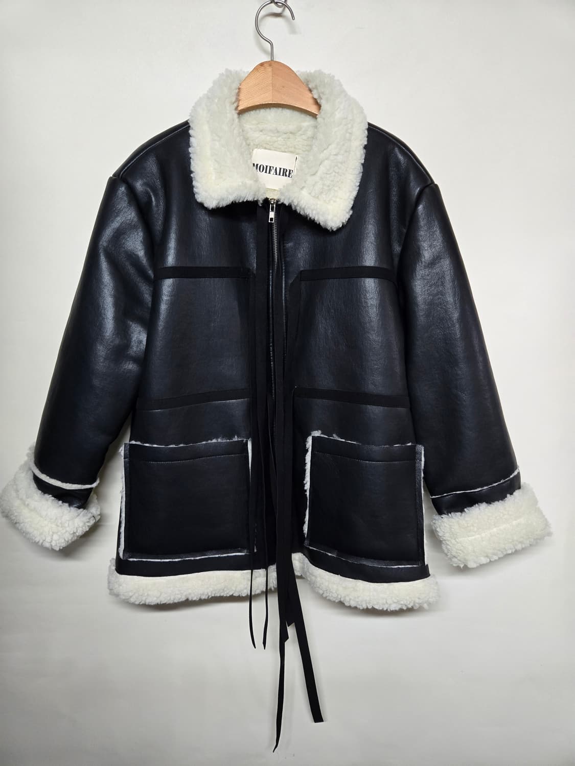 MOIFAIRE 리본 포인트 무스탕 자켓FREE 상품이미지1