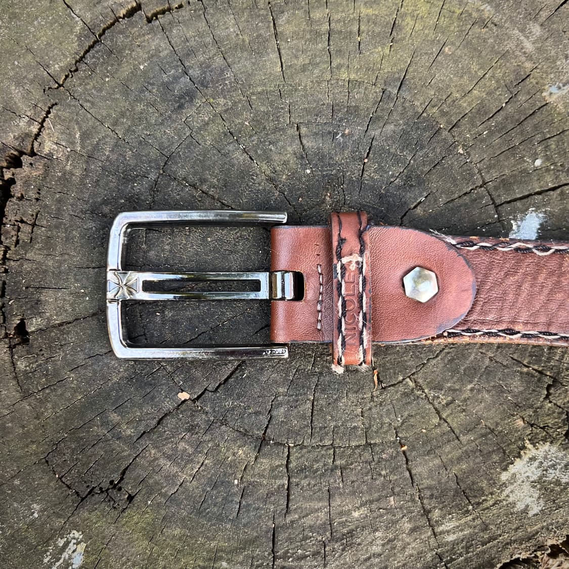 니콜 밀러 더블 스티치 리얼 레더 벨트 상품이미지2