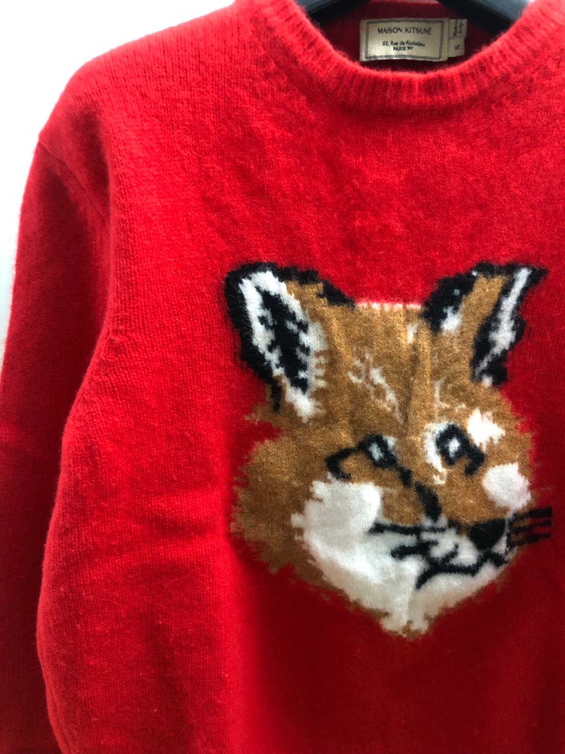 [여성S] 메종키츠네 폭스헤드 니트 레드 상품이미지3
