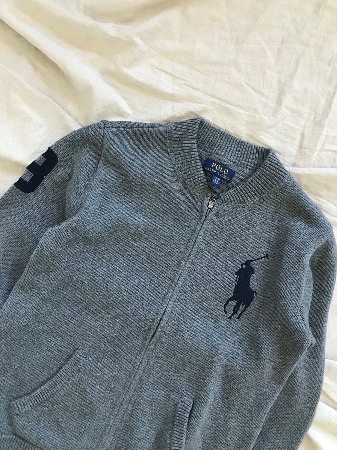 폴로 랄프로렌 빅포니로고 그레이 니트 집업 상품이미지6