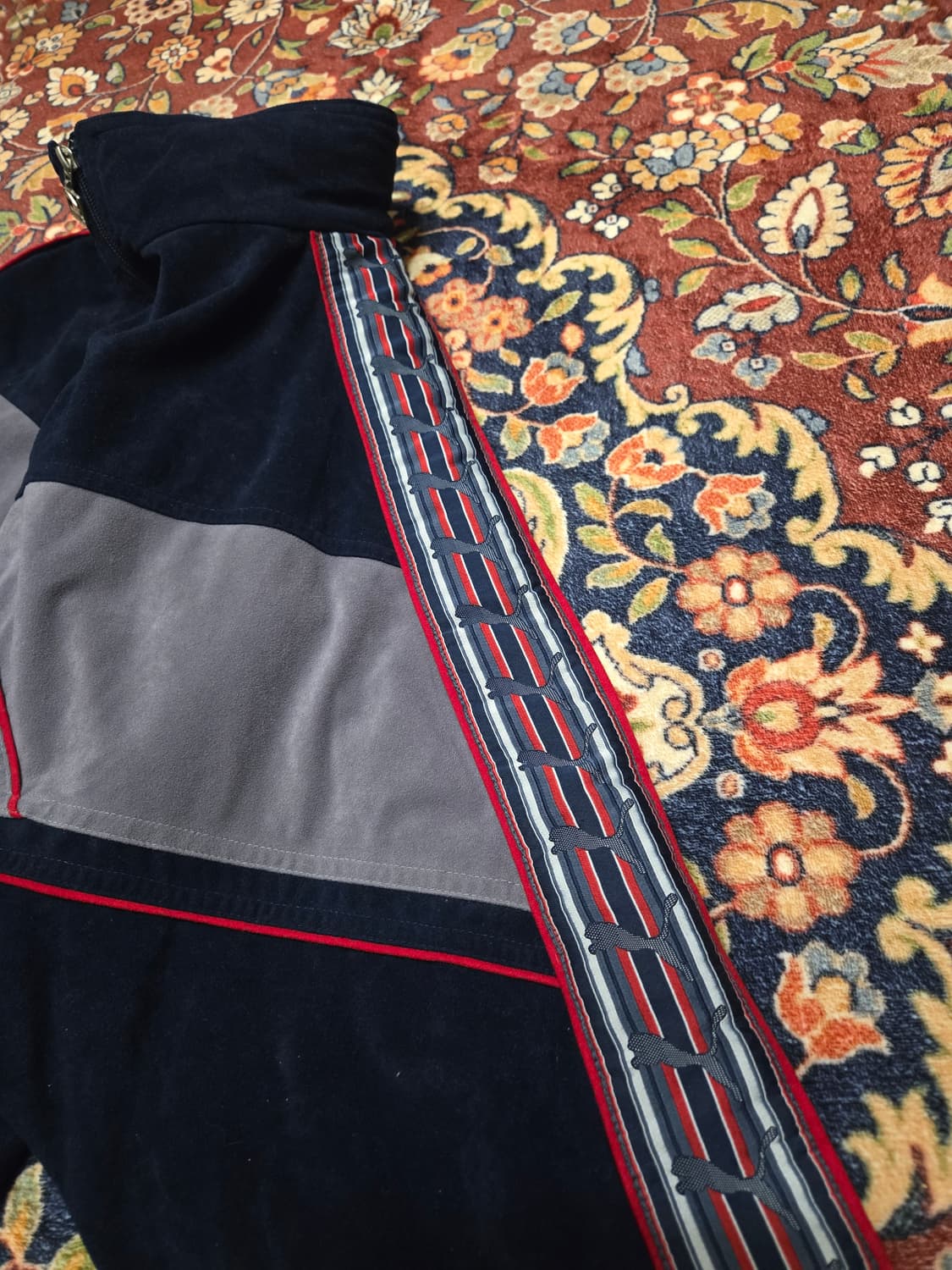 [90s XXL] Vintage 푸마 벨루어 사이드라인 트레이닝 자켓 상품이미지7