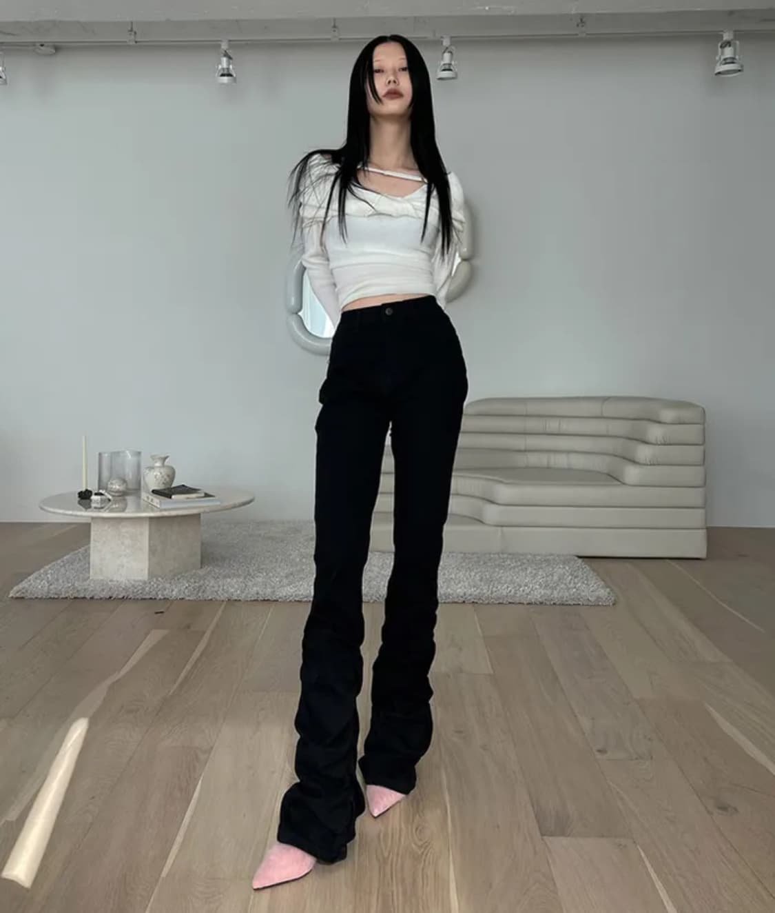 사토미라디오 셔링 코튼 팬츠 상품이미지2