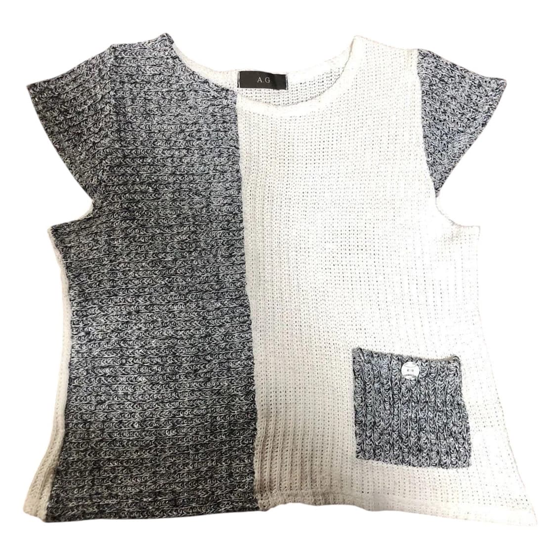 빈티지 패치워크 포켓 버튼 디테일 니트 상품이미지1