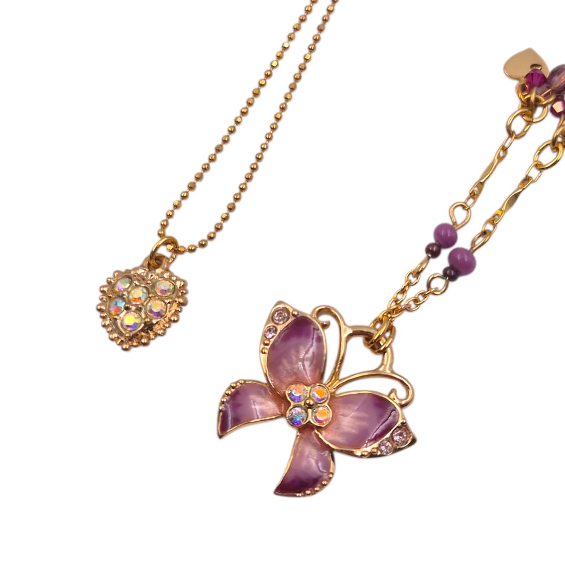 05s 안나수이 퍼플 나비 목걸이&귀걸이 세트 상품이미지6