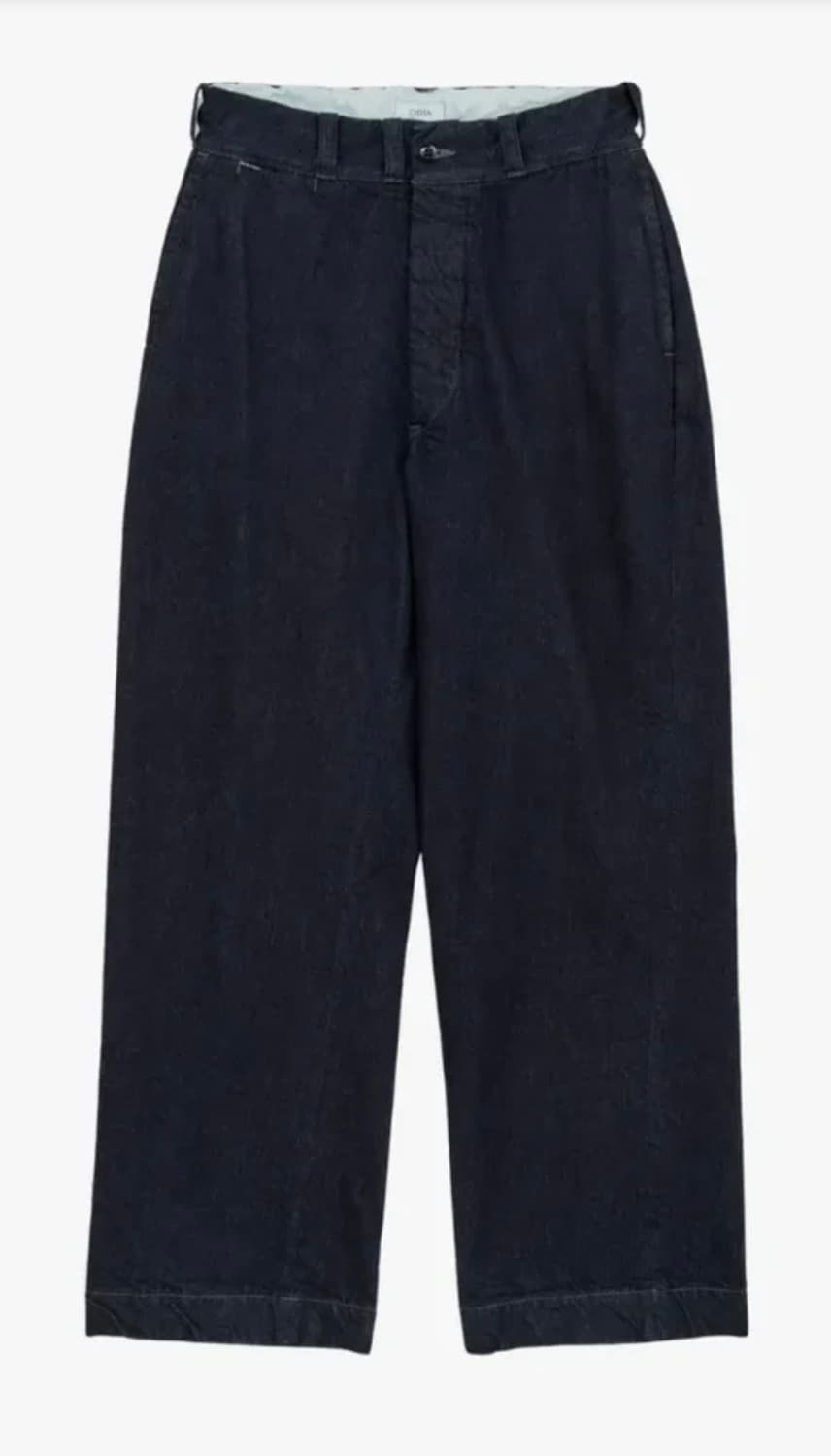 시오타 데님 슬랙스 네이비 팬츠 상품이미지2