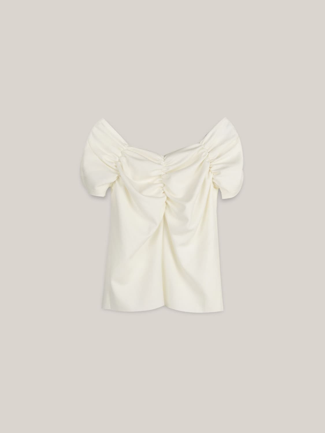 아우로 ouro shirring off shoulder top white 상품이미지1