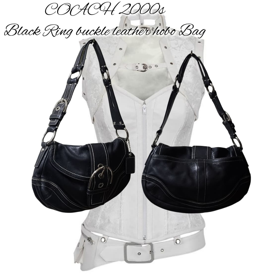COACH 2000s Black Ring buckle leather 상품이미지1