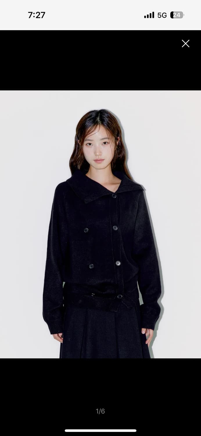 오피쉬 트윈 버튼 가디건 블랙 상품이미지1