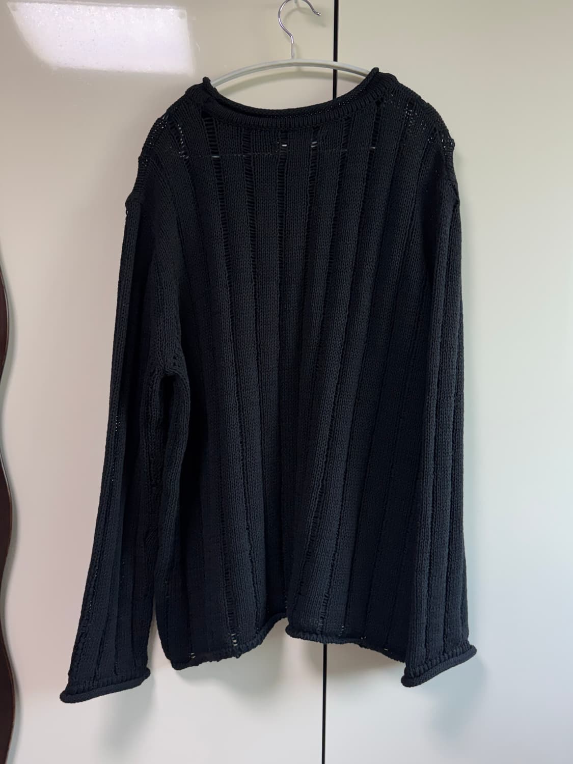 낫띵에브리띵 테이프얀 스웨터 tape yarn sweater 블랙 상품이미지4