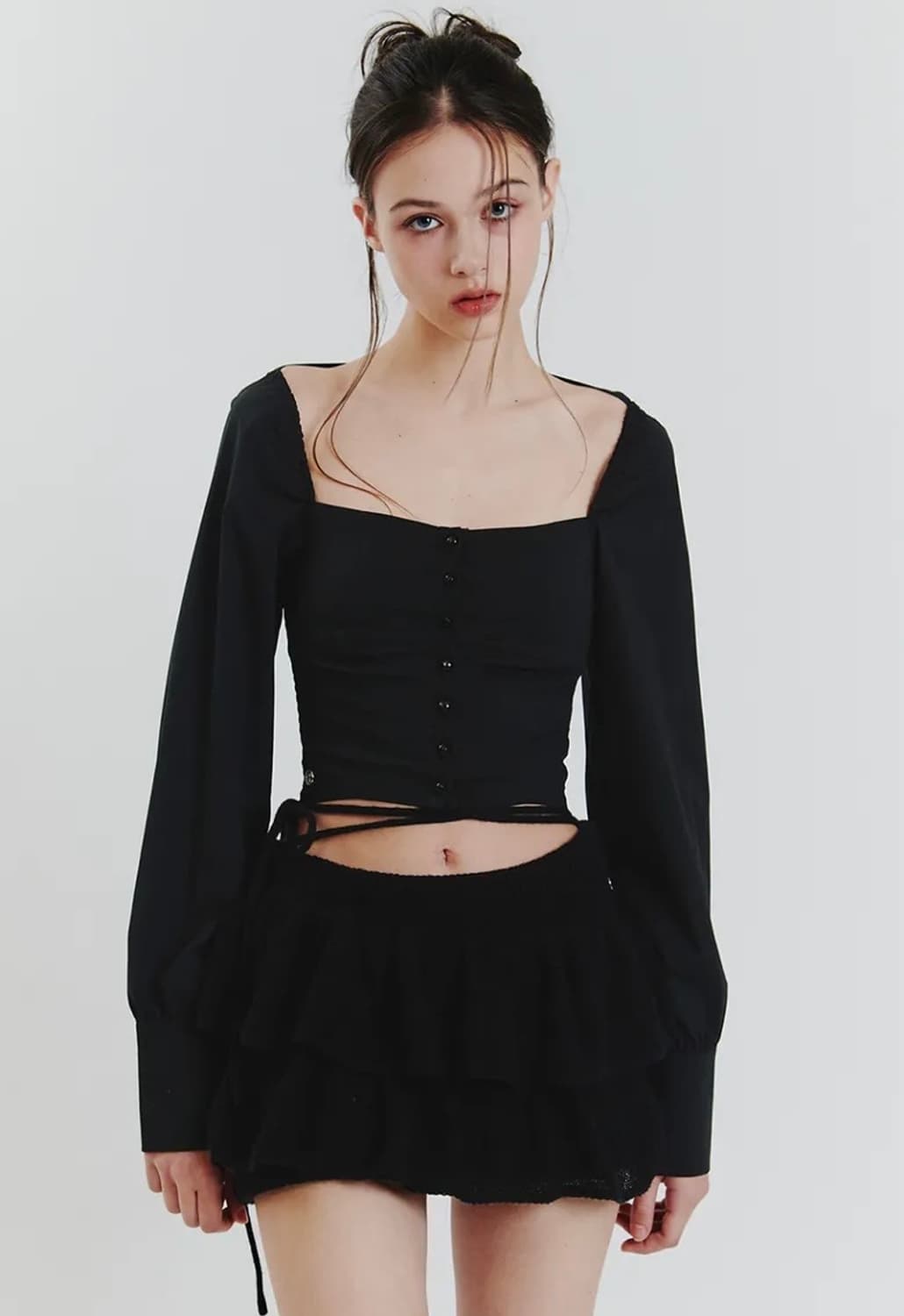페인오어플레져 ANGELA KNIT SKIRT 블랙 상품이미지2