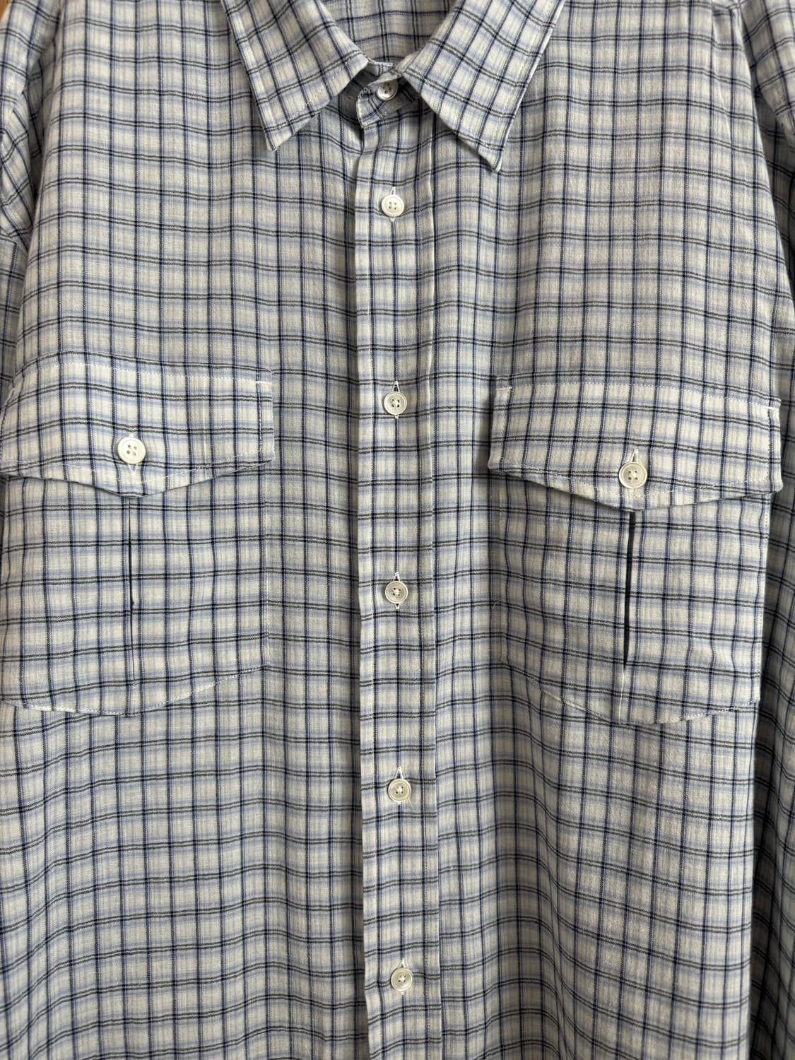 [판매] 노클(Noclé) 체크 워크 셔츠 블루 (3사이즈, 1회 착용) 상품이미지8