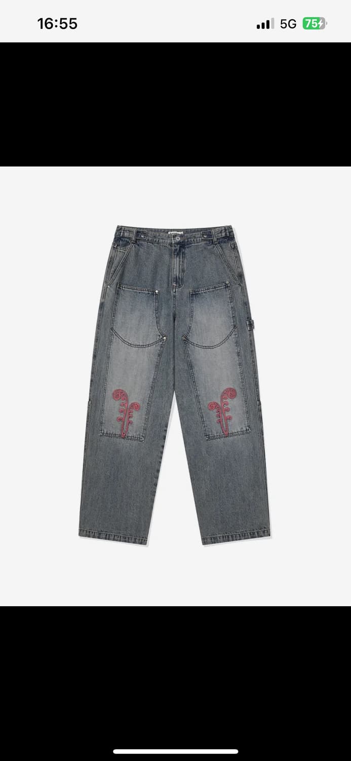 카락터 Ptery double knee pants /Washed blue 상품이미지1