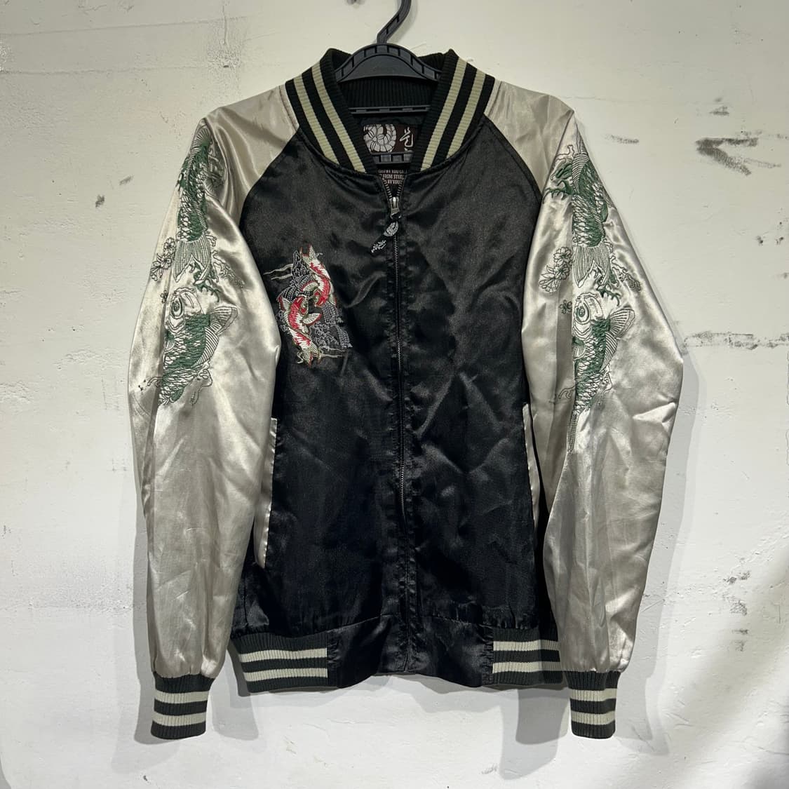 Jpn 일본 빈티지 오리엔탈 자수 스카잔 M 상품이미지6