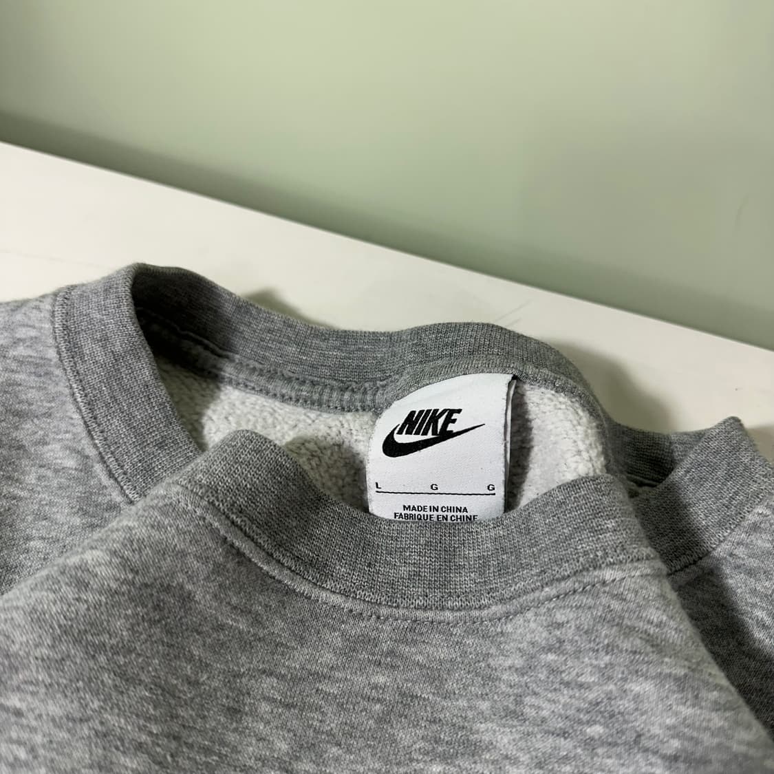 L 나이키 그레이 오버핏 진돗개덩크 코튼 맨투맨 상품이미지3