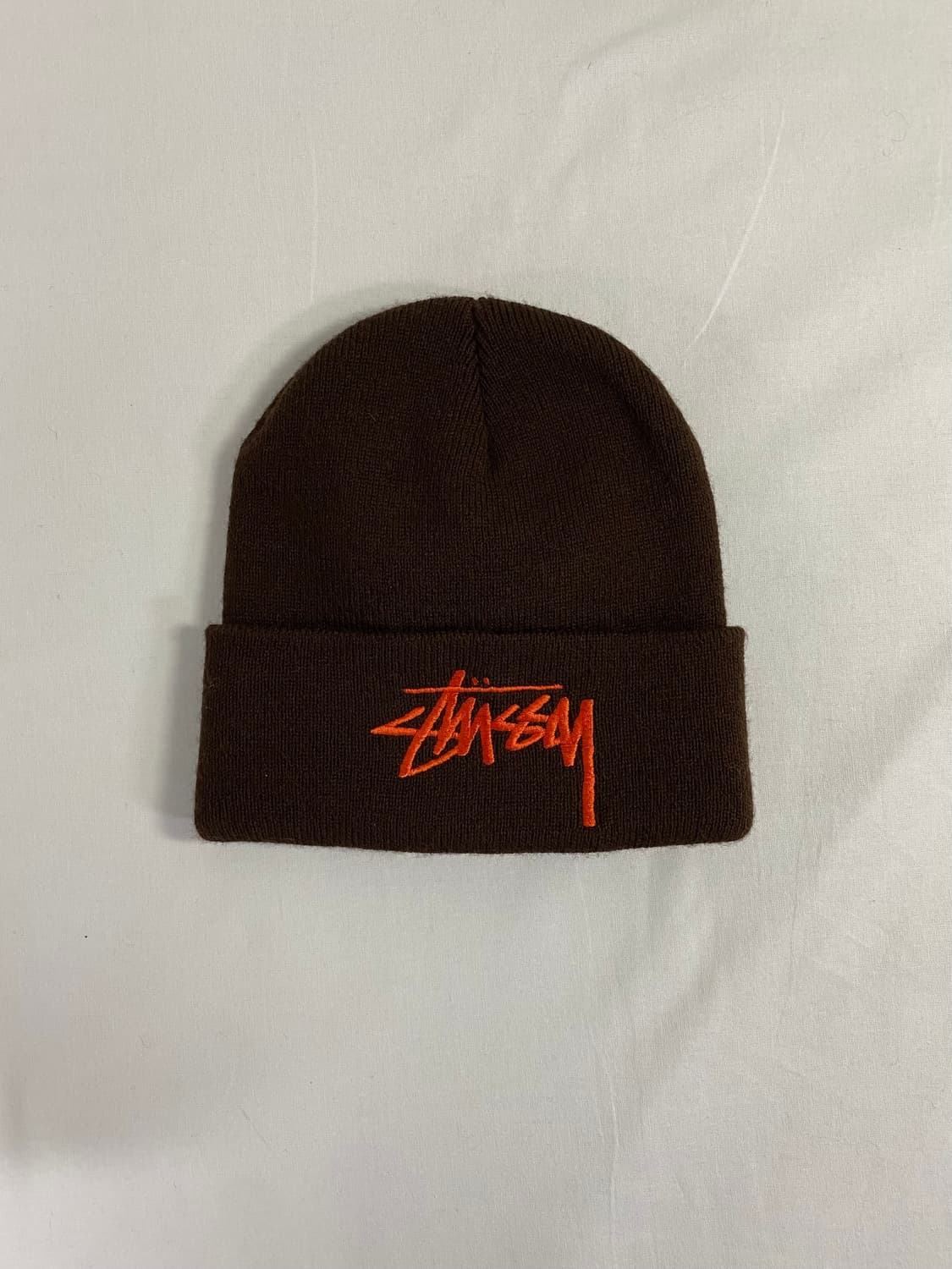 스투시 stussy 브라운 오렌지로고 비니 상품이미지1