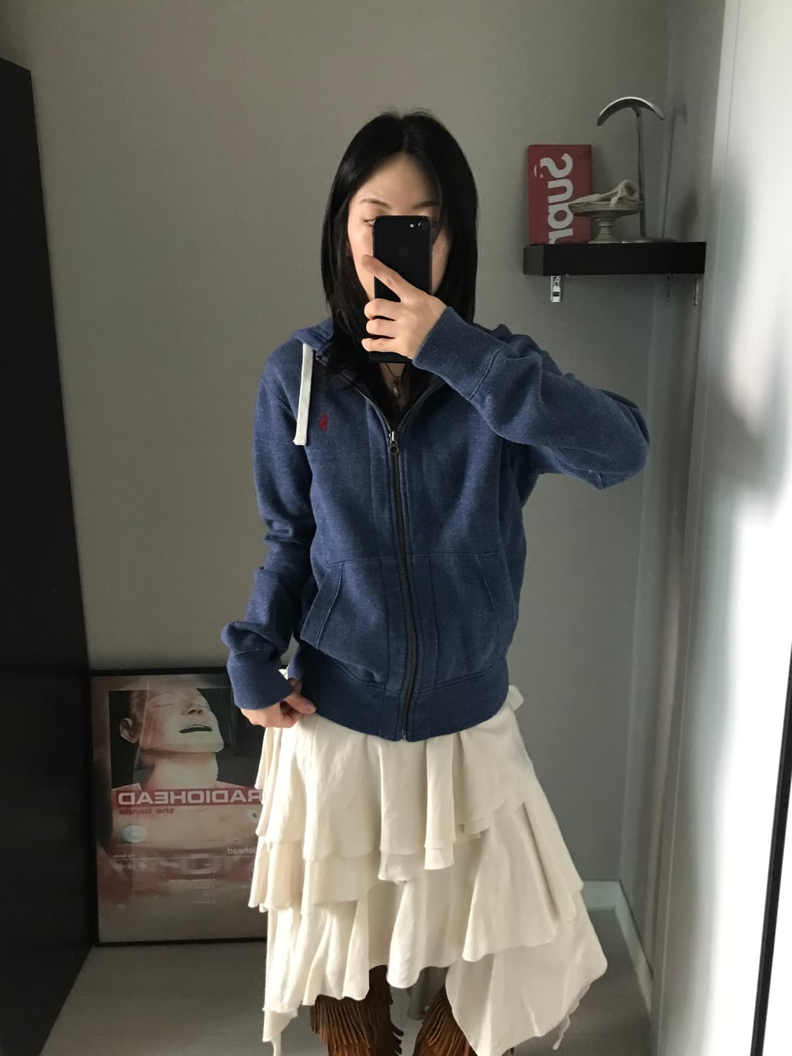 폴로 랄프로렌 포니로고 써멀 블루 후드집업 상품이미지3