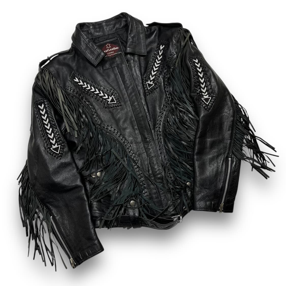 City Leather 90s 웨스턴 아카이브 프린지 라이더 자켓 상품이미지3