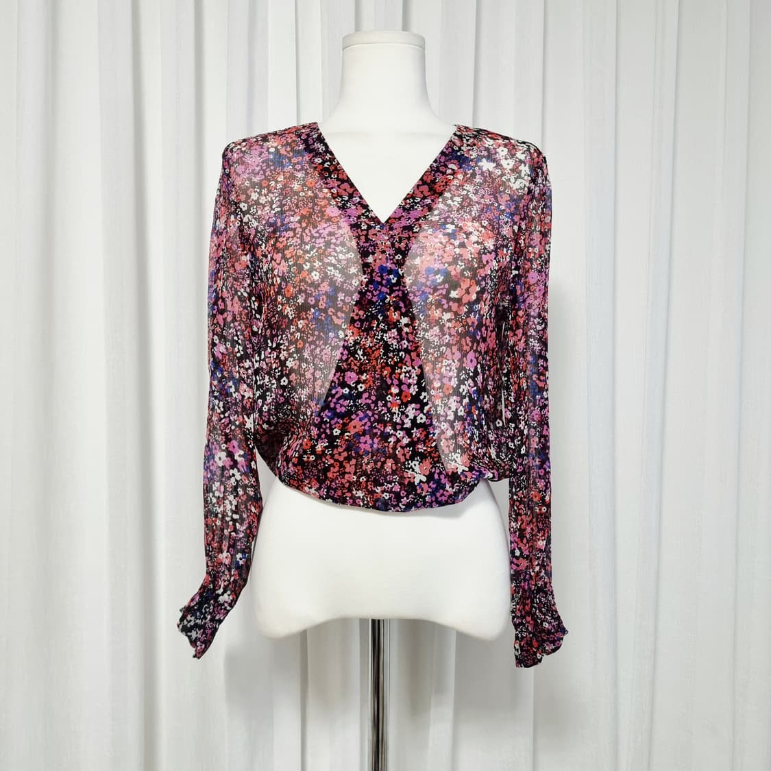 마쥬 maje 실크100 시스루 블라우스 (55/표기1) 상태최상 상품이미지2