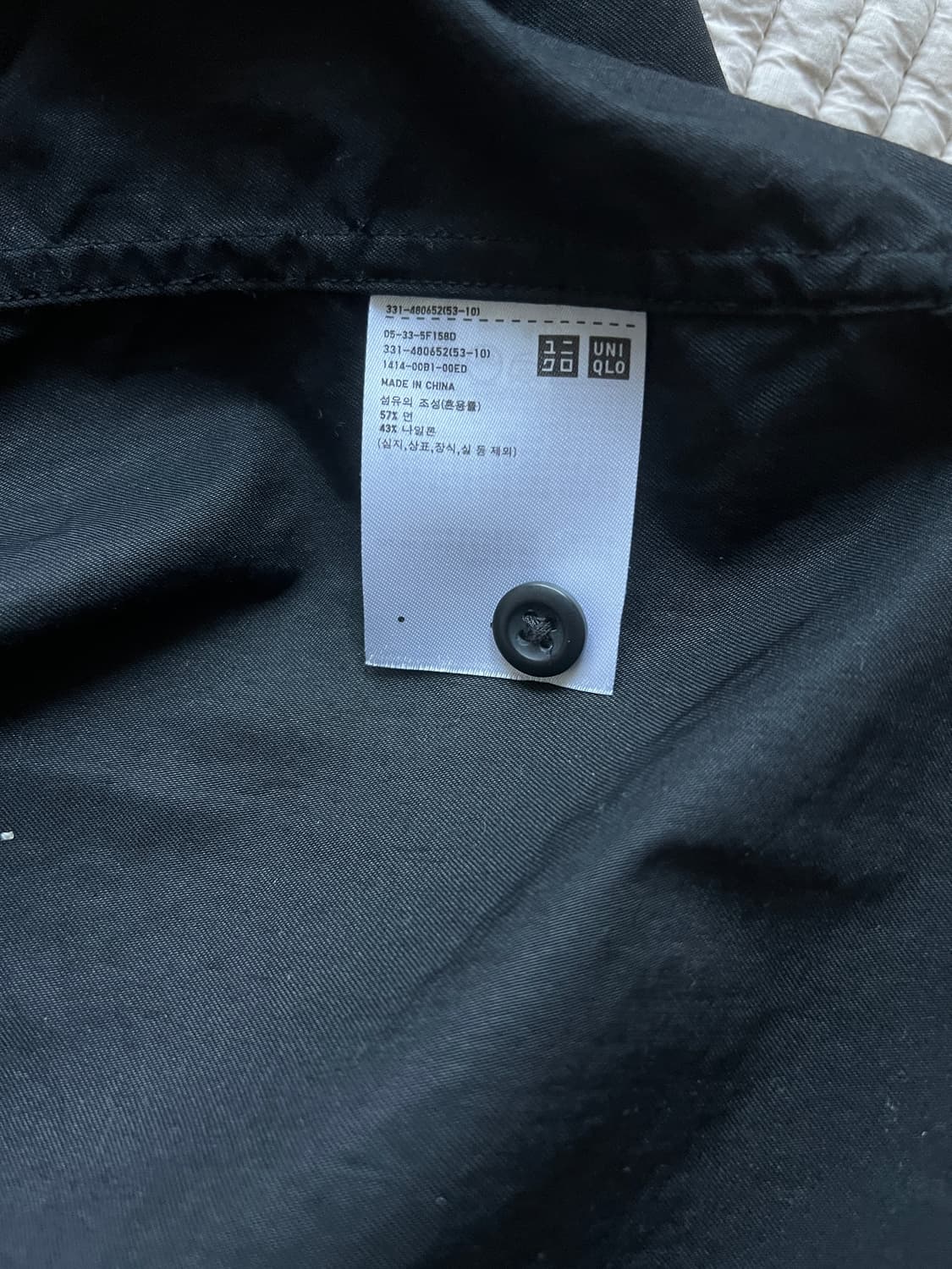 유니클로u 워크오버셔츠 블랙 XL 상품이미지4