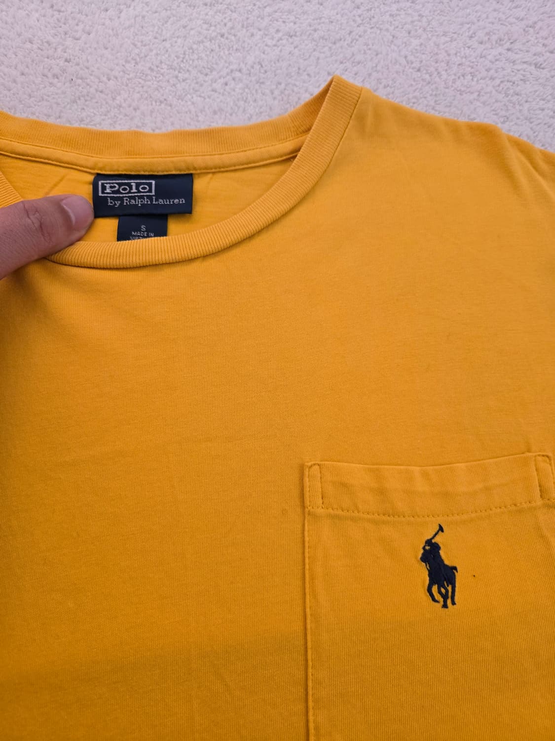폴로 랄프로렌 포켓 반팔 티셔츠 옐로우 S 상품이미지6