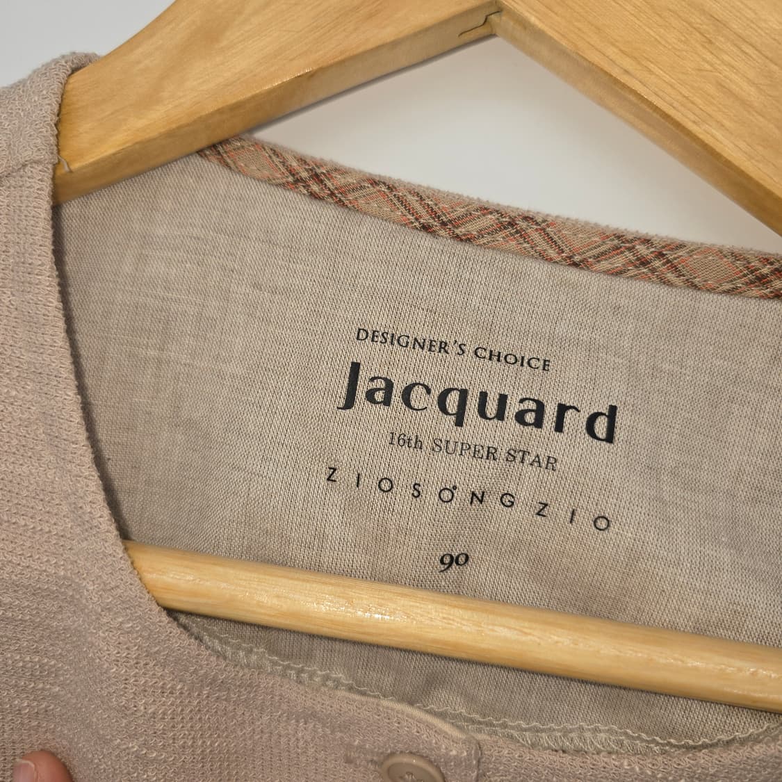 ZIO SONG ZIO 자카드 여성용 버튼 장식 긴팔 티셔츠 상품이미지10