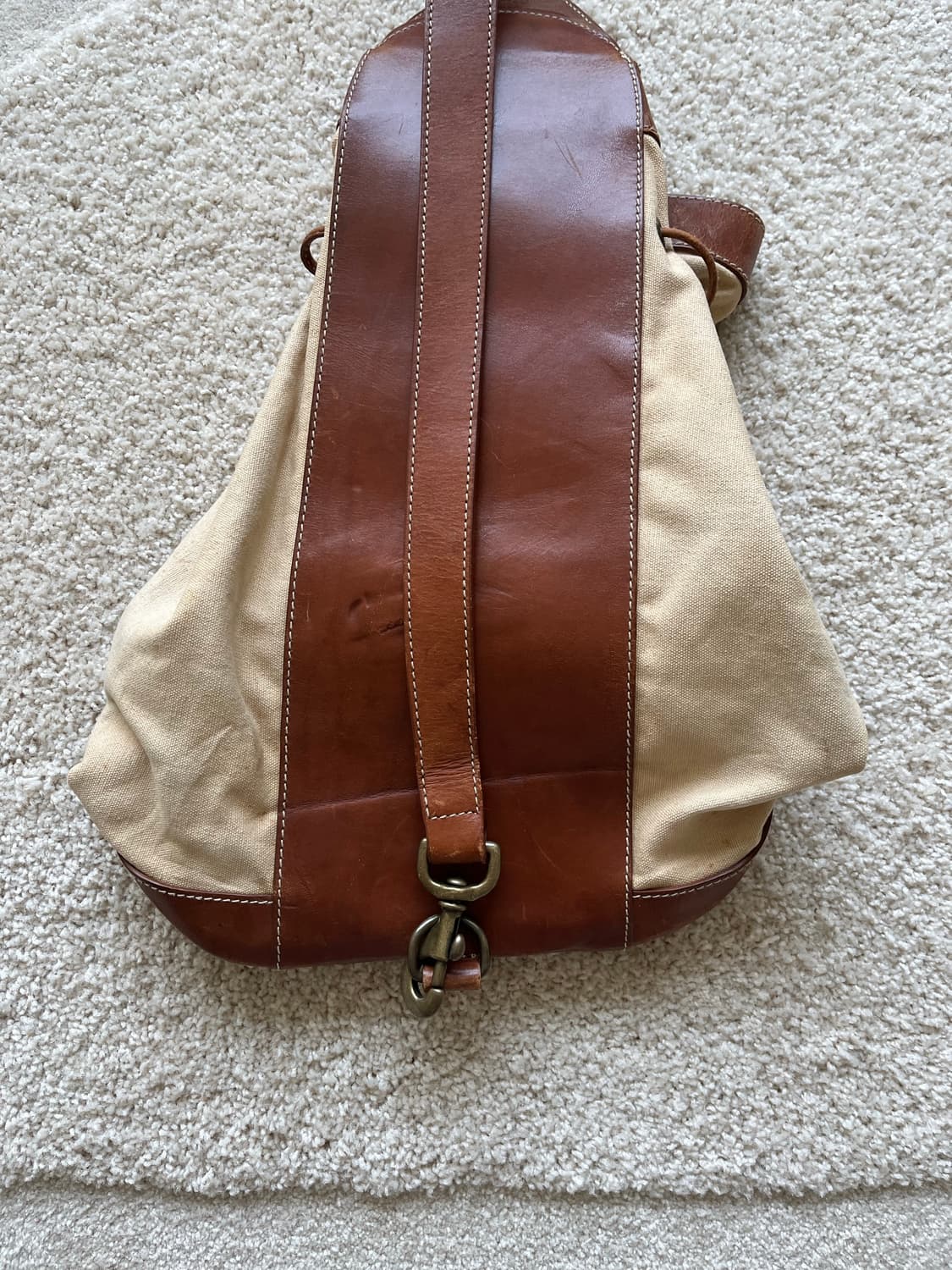 폴로 랄프 로렌 레더 캔버스 원숄더 버킷백 상품이미지5