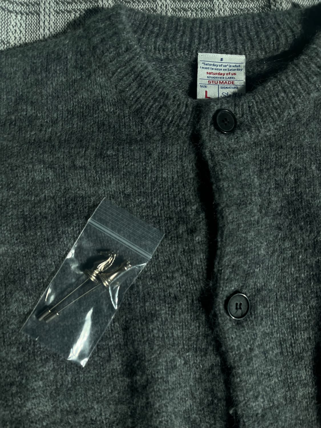 STU 라운드넥 가디건 그레이  상품이미지2