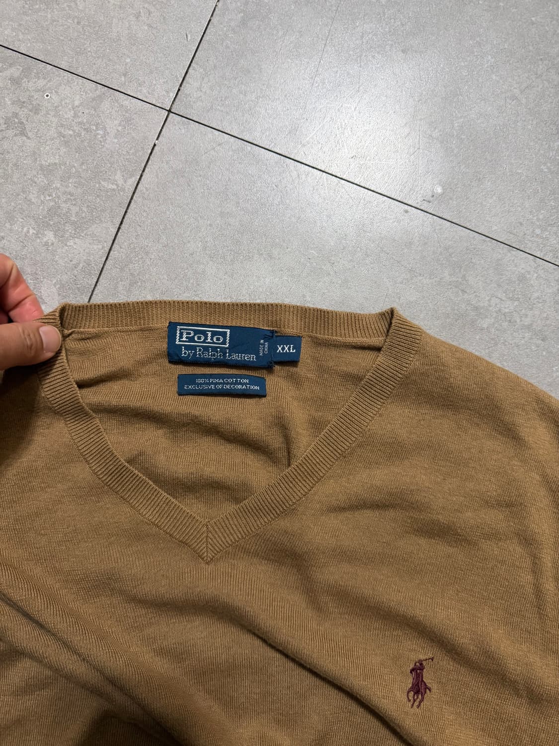00s 랄프로렌 폴로 베이지컬러 피마코튼 빈티지 니트 110size  상품이미지3