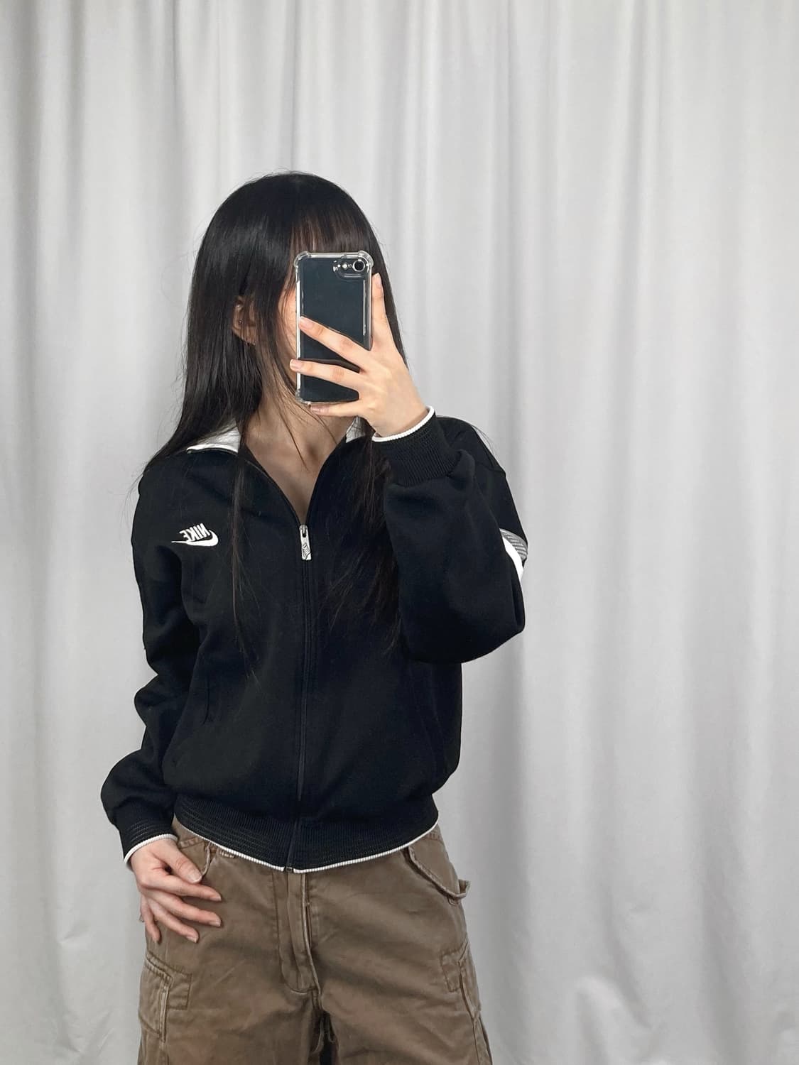 나이키 올드스쿨 블랙 져지 집업 상품이미지1