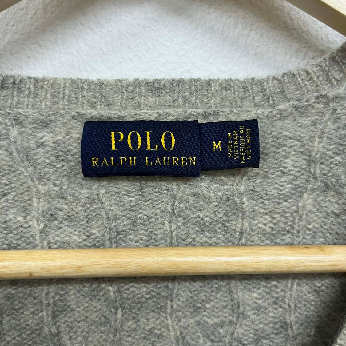 폴로 랄프로렌 울 캐시미어 브이넥 걸즈 케이블 니트 스웨터(M) 상품이미지7