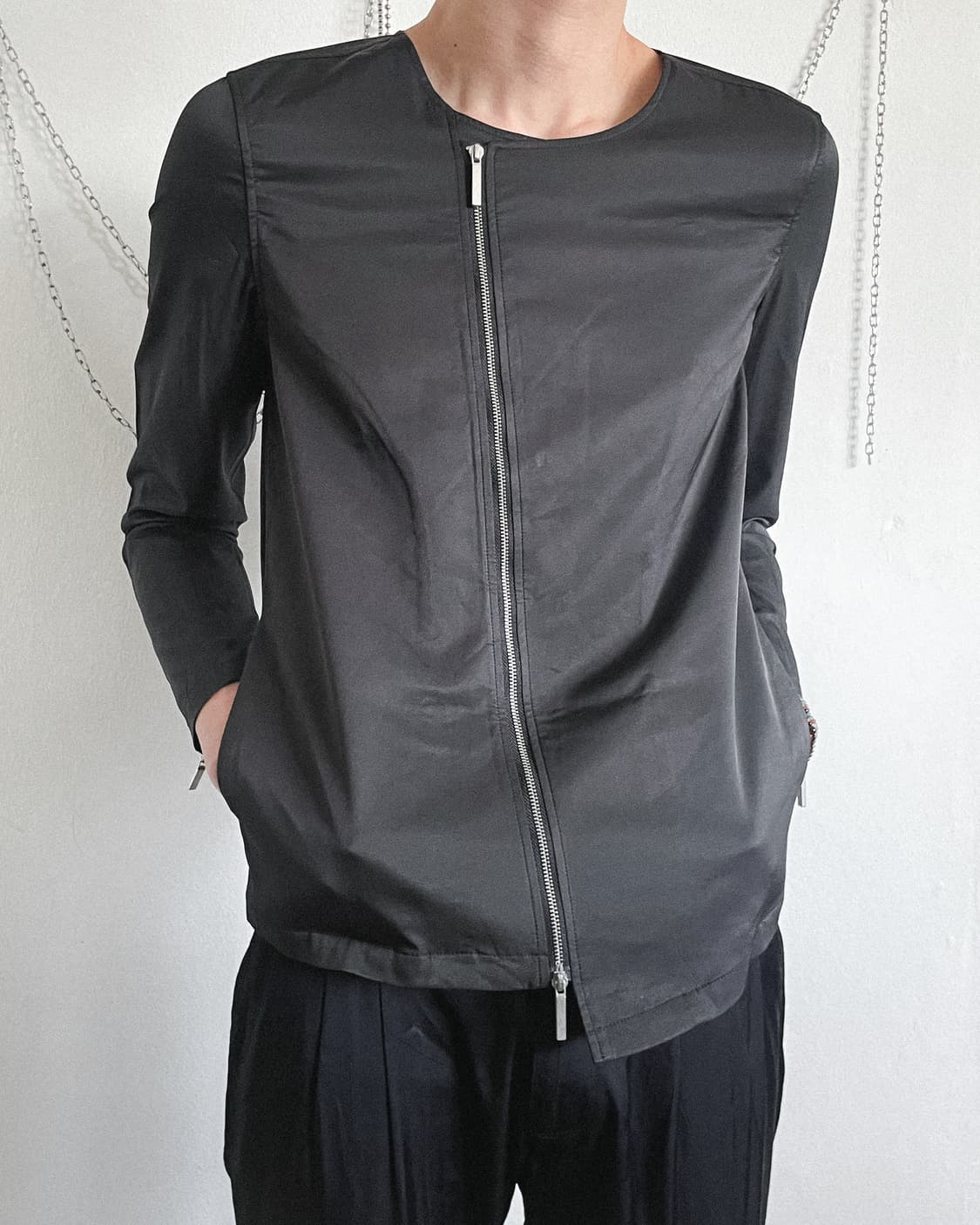 NO ID japan 사선지퍼 셔츠 상품이미지1