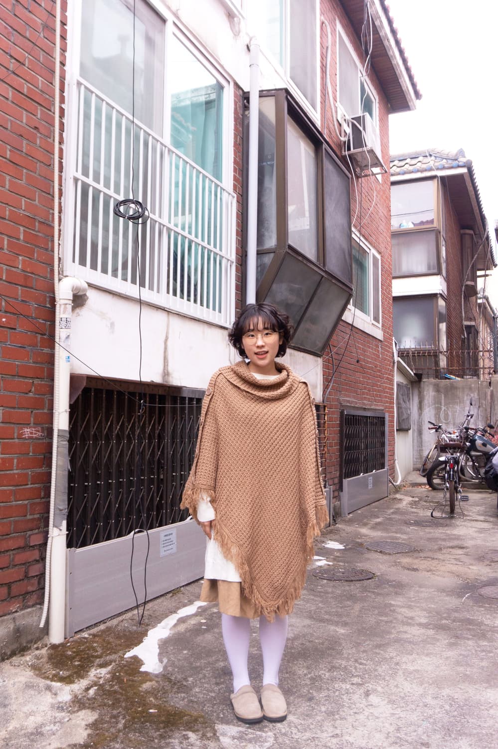 사막초원 니트 판초 상품이미지9